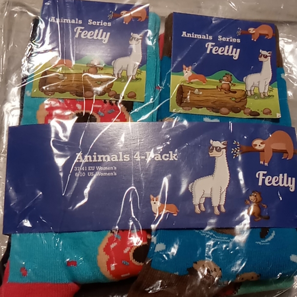 Feetly women's animal 4 pack socks size 6-10 - Picture 9 of 10